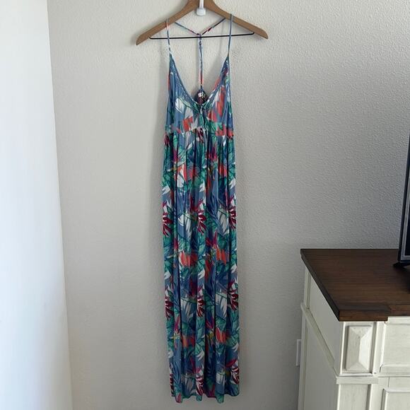 Rip Curl Sea Breeze T Back Maxi Dress Tropical Vacation Costal Boho Small - Picture 1 of 8